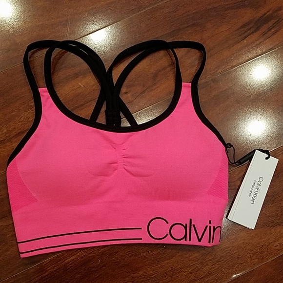 pink calvin klein sports bra